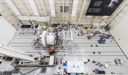 Orion Spacecraft is prepared for Space Environment Testing at th