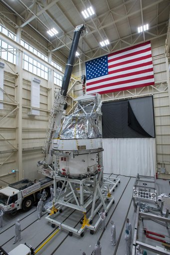 Orion Spacecraft is prepared for Space Environment Testing at th