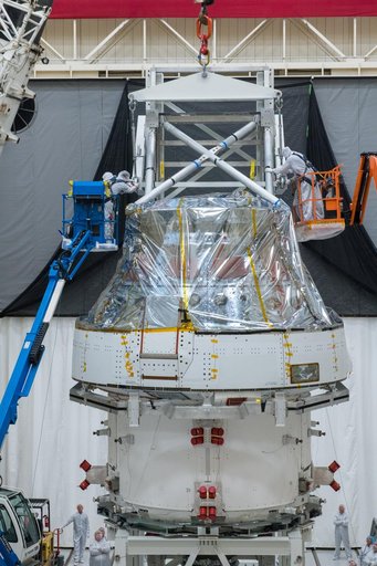 Orion Spacecraft is prepared for Space Environment Testing at th