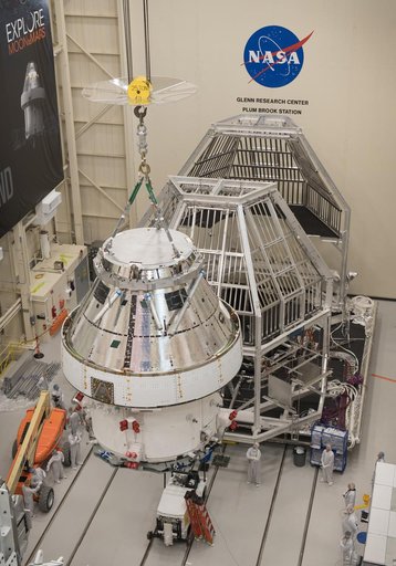 Orion Spacecraft is prepared for Space Environment Testing at th