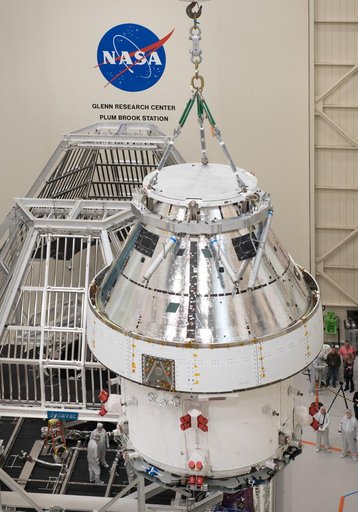 Orion Spacecraft is prepared for Space Environment Testing at th