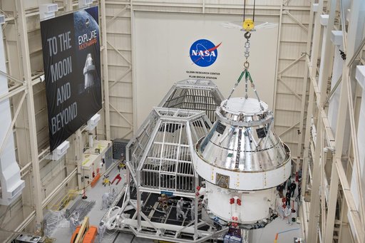Orion Spacecraft is prepared for Space Environment Testing at th