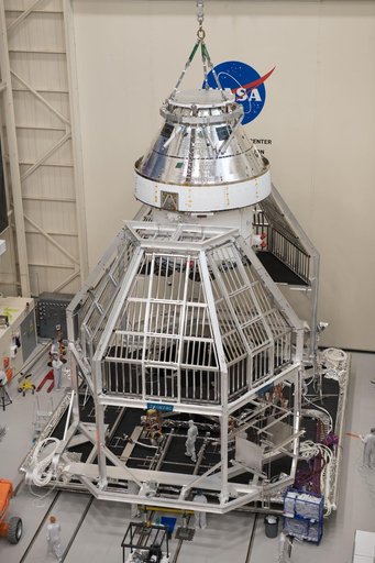 Orion Spacecraft is prepared for Space Environment Testing at th