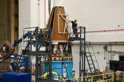 The Launch Abort System prepares for testing at the Space Environments Complex at NASA’s Glenn Research Center