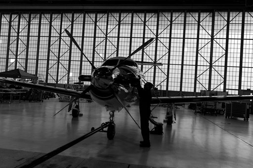 Pilatus PC-12 Aircraft Being Prepped for Takeoff