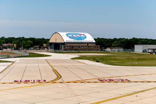 View of the Glenn Research Center Hangar from the Cleveland Hopkins Airport Runway