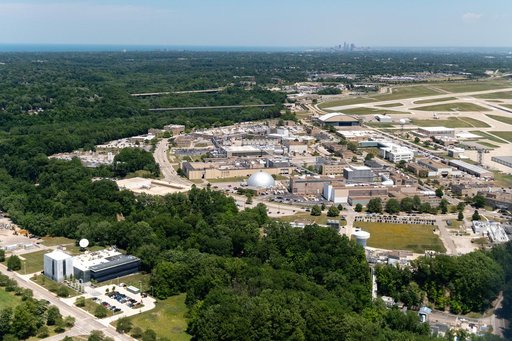 Aerial Photograph of Glenn Research Center With Downtown Cleveland in the Distance
