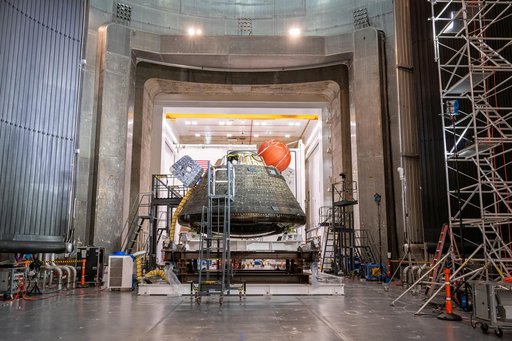 Orion Crew Module Uprighting System Test at the Space Environments Complex