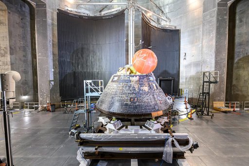 Orion Crew Module Uprighting System Test at the Space Environments Complex