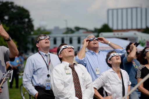 Solar Eclipse viewing at the Goddard Space Flight Center Mall