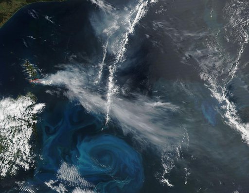 NASA Spots an "Eye" of Smoke and Phytoplankton near Cape Barren Island