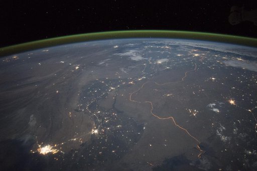 India-Pakistan Border at Night