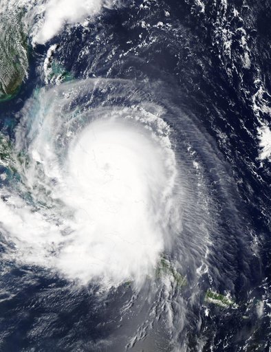 Hurricane Joaquin over the Bahamas