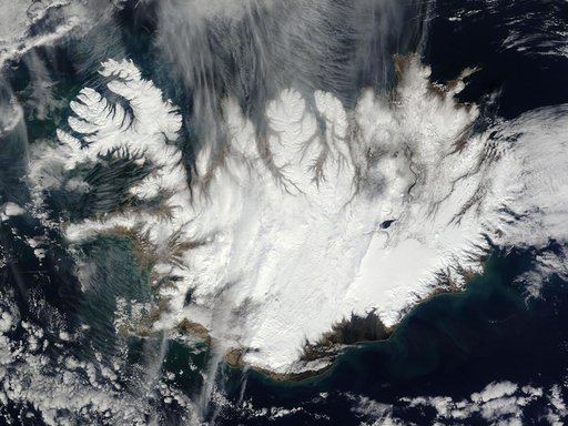 Cloud-Free View of Iceland