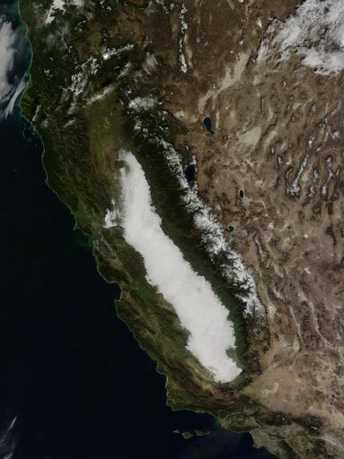 Low clouds in central California