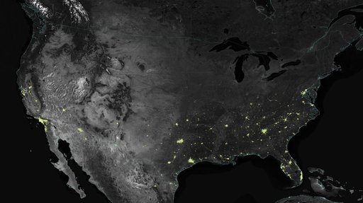 Satellite Sees Holiday Lights Brighten Cities - United States