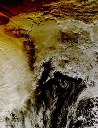 NASA's Aqua Satellite Sees Partial Solar Eclipse Effect in Alaska