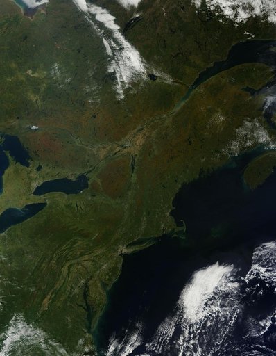 Fall colors in eastern United States and Canada