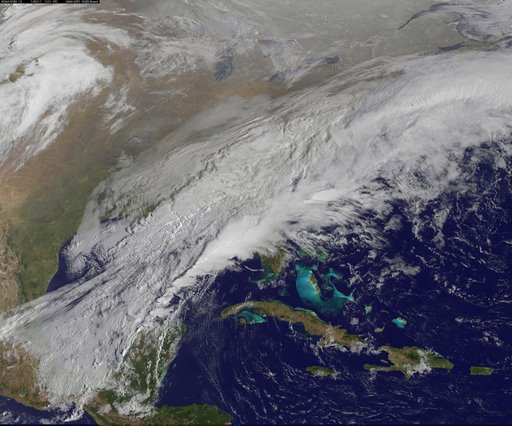 Satellite Shows a Mid-Atlantic St. Patrick's Day Snow