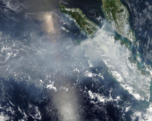Smoke and fires from Sumatra