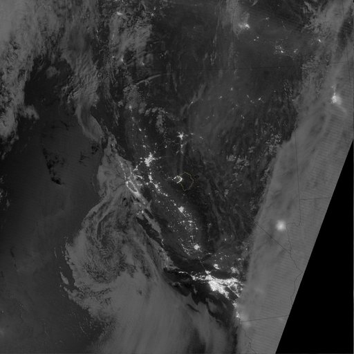 Nighttime View of California’s Rim Fire