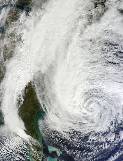 Hurricane Sandy off the Carolinas