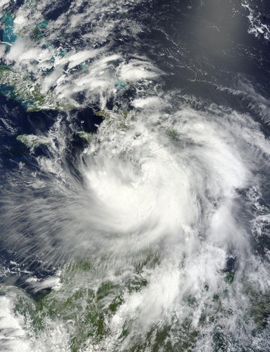 NASA Satellite View of Tropical Storm Isaac