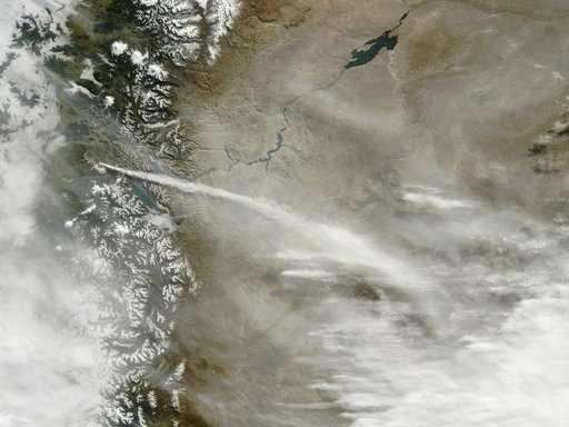 NASA's Terra Satellite Sees a Strong, Steady Stream of Ash from Puyehue Volcano