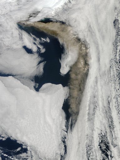 Ash plume from Eyjafjallajokull Volcano, Iceland May 6th View