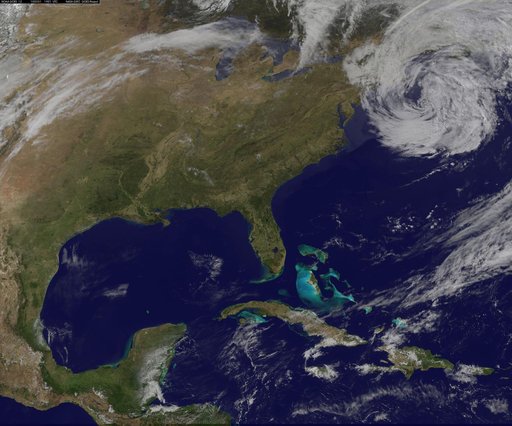 NASA GOES-12 East Coast view March 31, 2010