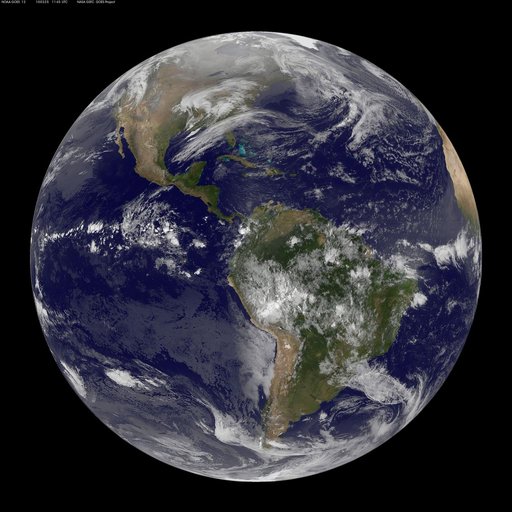 NASA GOES-12 Full Disk view March 25, 2010
