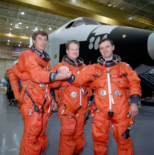 First ISS crew, wearing LES