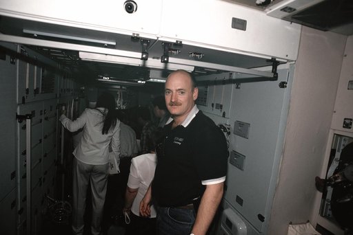 Expedition One crew in Russian with Service Module
