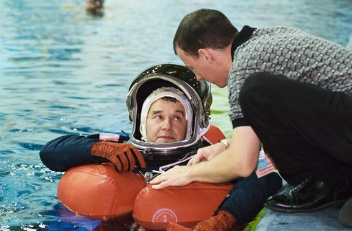 Expedition Five Crewmembers during Water Survival Training at SCTF