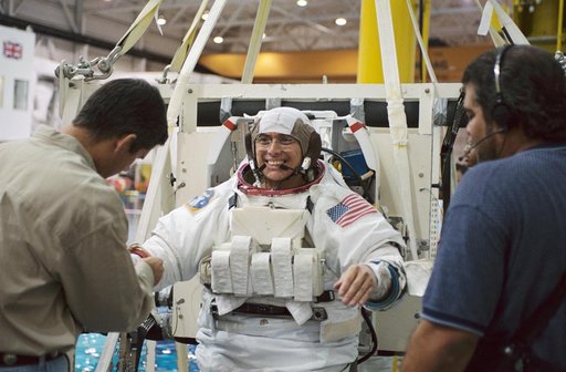 ESA Astronaut Philippe Perrin preparing for an NBL dive.