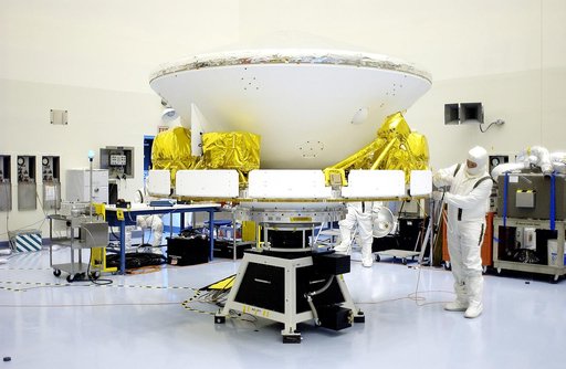 KENNEDY SPACE CENTER, FLA. -  The Mars Exploration Rover 2 (MER-2) is ready for a second spin test in the Payload Hazardous Servicing Facility.  After mating to the third stage of the Delta II rocket, MER-2 will be transported to the launch pad.  NASA’s twin Mars Exploration Rovers are designed to s