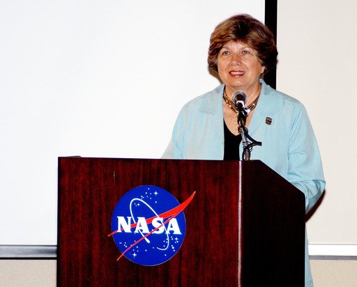 KENNEDY SPACE CENTER, FLA. -    KSC External Relations and Business Development Director JoAnn Morgan speaks to attendees of The Florida Commission on the Status of Women held June 7 at the Debus Conference Facility. Morgan is a member of the group’s Hall of Fame. The commission, through coordinatin