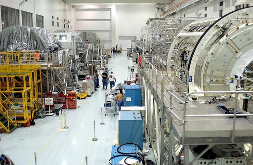 KENNEDY SPACE CENTER, FLA. - A view of the Space Station Processing Facility shows workstands and ISS elements.   The most recent additions are the Japanese Experiment Module (JEM)’s pressurized module and the Italian-built Node 2.  The pressurized module is the first element of the JEM, Japan’s pri