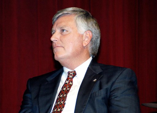 KENNEDY SPACE CENTER, FLA. -  KSC Deputy Director James W. Kennedy receives the news of his appointment as the next director of the NASA Kennedy Space Center (KSC) before a group of KSC employees assembled in the KSC Training Auditorium. Kennedy has served as KSC's deputy director since November 200