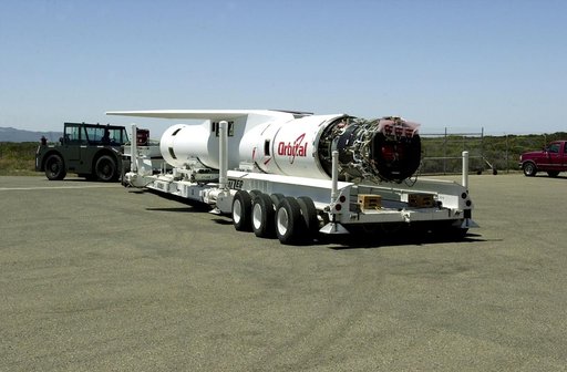 KENNEDY SPACE CENTER, FLA. -  The Pegasus launch vehicle is moved back to its hangar at Vandenberg Air Force Base, Calif.  The Pegasus will carry the SciSat-1 spacecraft in a 400-mile-high polar orbit to investigate processes that control the distribution of ozone in the upper atmosphere.  The scien