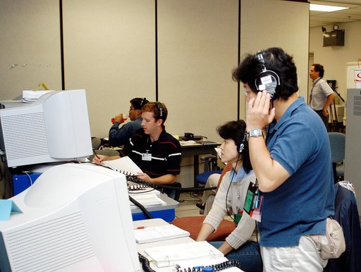 KENNEDY SPACE CENTER, FLA. - In the Space Station Processing Facility, Japanaese astronauts and personnel observe sensors during a Multi-Equipment Interface Test (MEIT) on the Japanese Experiment Module (JEM).  The National Space Development Agency of Japan (NASDA) developed the laboratory at the Ts