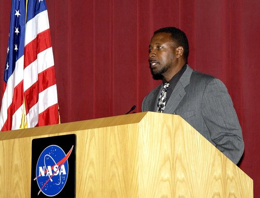 KENNEDY SPACE CENTER, FLA. -  Dr. Woodrow Whitlow Jr., KSC deputy director, speaks to employees during  Center Director Jim Kennedy’s first all-hands meeting for employees.  Also on the agenda was Tim Wilson, assistant chief engineer for Shuttle, and Bill Pickavance, vice president and deputy progra