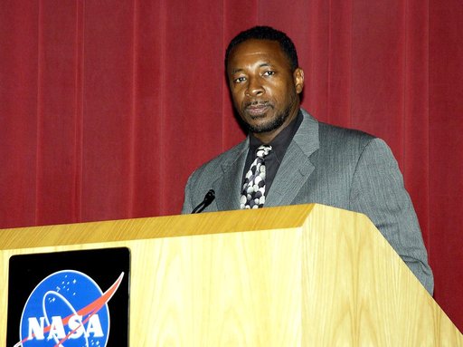 KENNEDY SPACE CENTER, FLA. -  Dr. Woodrow Whitlow Jr., KSC deputy director, speaks to employees during Center Director Jim Kennedy’s first all-hands meeting for employees.  Also on the agenda was Tim Wilson, assistant chief engineer for Shuttle, and Bill Pickavance, vice president and deputy program