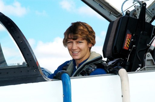 KENNEDY SPACE CENTER, FLA. - STS-114 Commander Eileen Collins arrives at the KSC Shuttle Landing Facility in a T-38 jet aircraft.  She and other crew members are at KSC to take part in crew equipment and orbiter familiarization.
