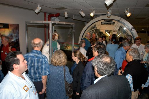 KENNEDY SPACE CENTER, FLA. -  Members of the North American Treaty Organization (NATO) Parliamentary Assembly stop at the Space Station Processing Facility’s International Space Station observation room during their tour of KSC.  The members are meeting in Orlando this year for their 49th annual gat