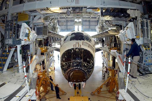 KENNEDY SPACE CENTER, FLA. -- Endeavour is ready to be rolled out of the Orbiter Processing Facility for temporary transfer to the Vehicle Assembly Building. The move allows work to be performed in the OPF that can only be accomplished while the bay is empty. Work scheduled in the OPF includes annua
