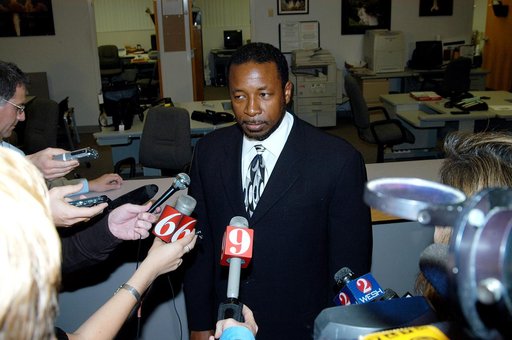 KENNEDY SPACE CENTER, FLA. -- Dr. Woodrow Whitlow, KSC deputy director, talks to the media at the NASA-KSC News Center after viewing President George W. Bush’s message on the future of NASA.  The President stated his goals for NASA’s new mission: Completing the International Space Station, retiring 