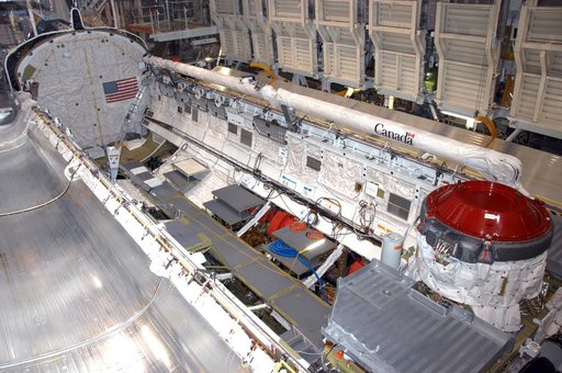 Shuttle Bay doors opened in OPF