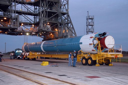 Delta II First stage lift for THEMIS payload at complex 17B
