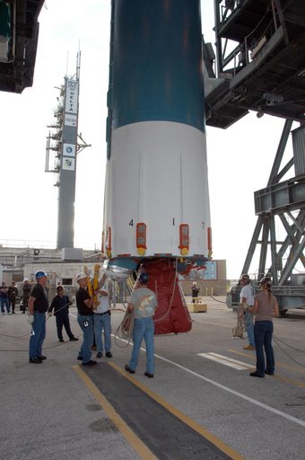 Delta II First stage lift for THEMIS payload at complex 17B